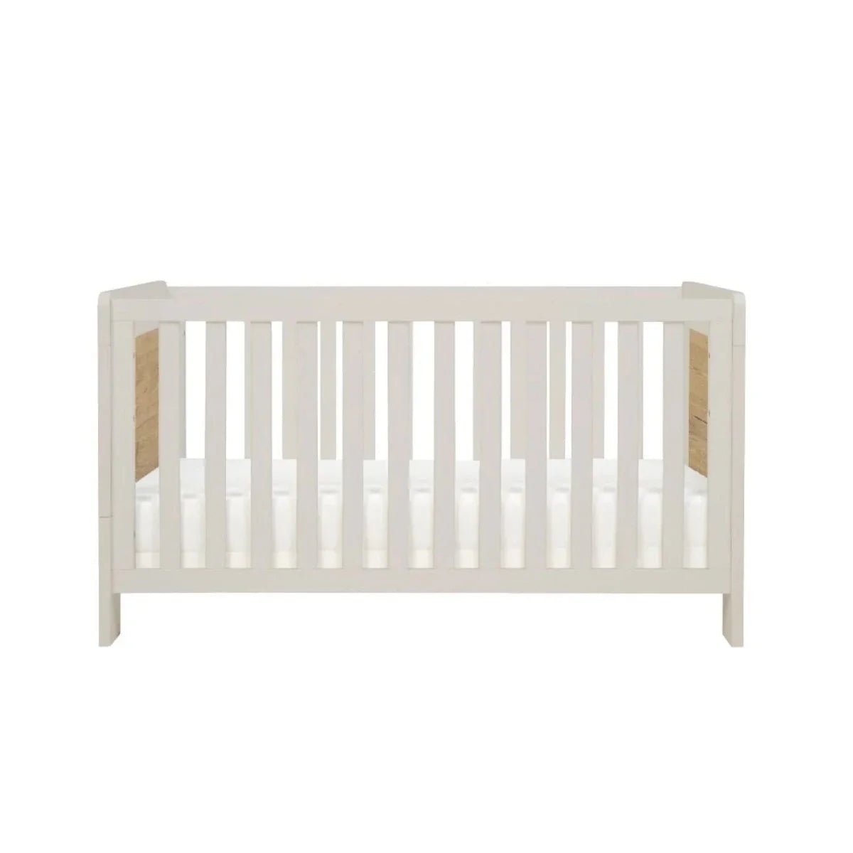 Tutti Bambini Alba Cot Bed - White Sand/Distressed Oak | Luxury Home Accessories | Heulog Glow