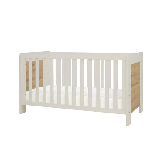 Tutti Bambini Alba Cot Bed - White Sand/Distressed Oak | Luxury Home Accessories | Heulog Glow
