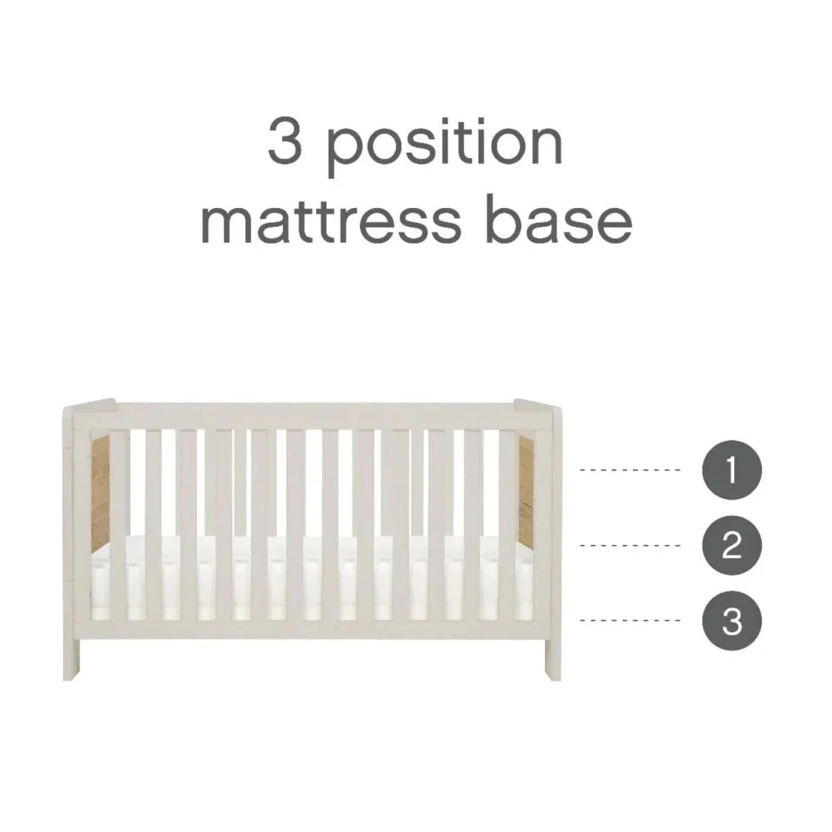 Tutti Bambini Alba Cot Bed - White Sand/Distressed Oak | Luxury Home Accessories | Heulog Glow