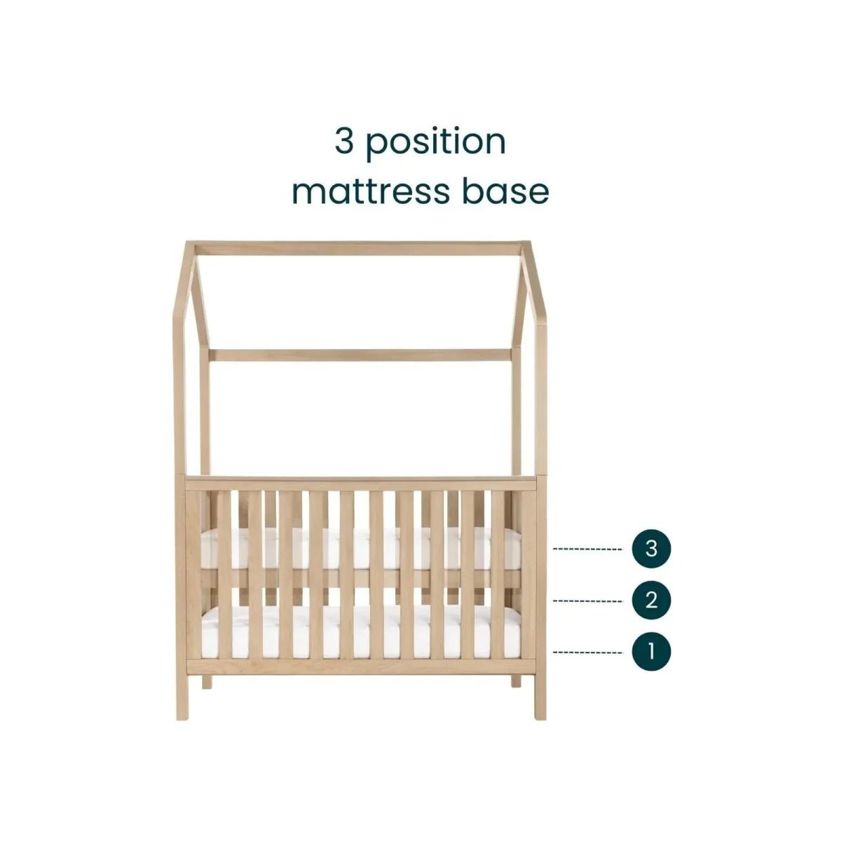 Tutti Bambini Casa 3-in-1 Cot Bed 120x60cm - Harvest Oak | Luxury Home Accessories | Heulog Glow