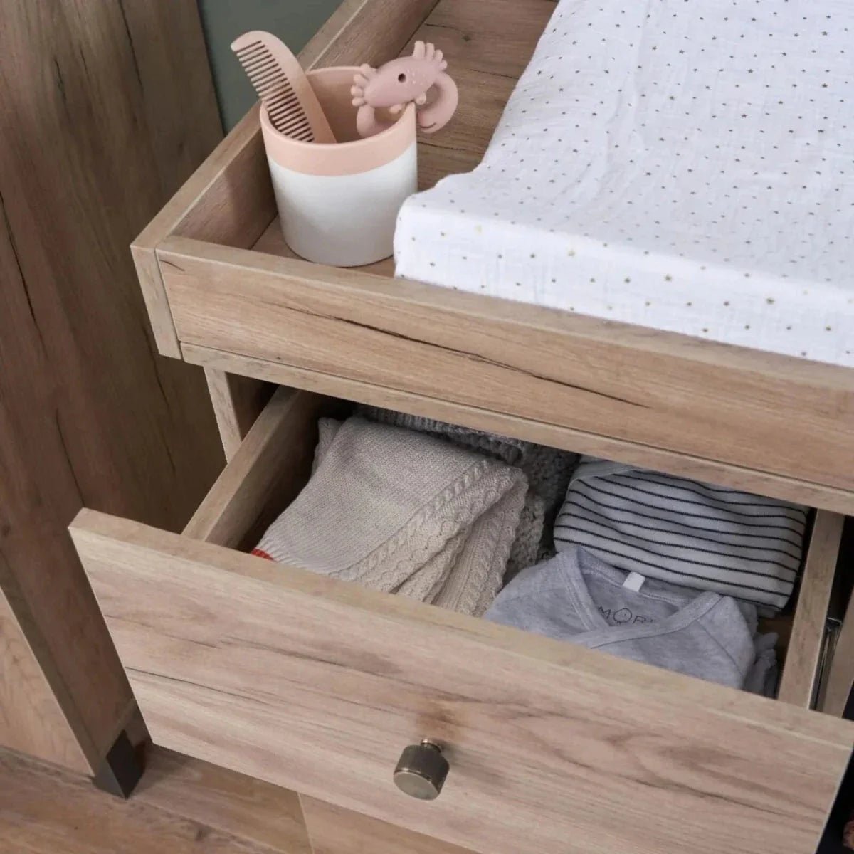 Tutti Bambini Como 2 Piece Furniture Set - Distressed Oak/Slate Grey | Luxury Home Accessories | Heulog Glow
