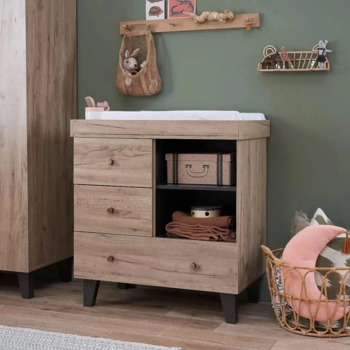 Tutti Bambini Como 2 Piece Furniture Set - Distressed Oak/Slate Grey | Luxury Home Accessories | Heulog Glow