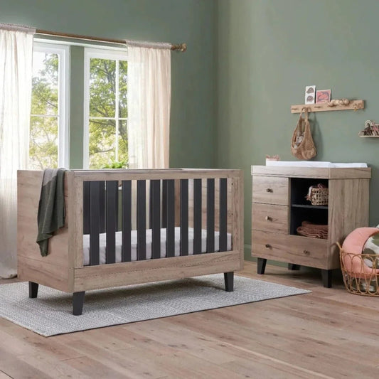 Tutti Bambini Como 2 Piece Furniture Set - Distressed Oak/Slate Grey | Luxury Home Accessories | Heulog Glow