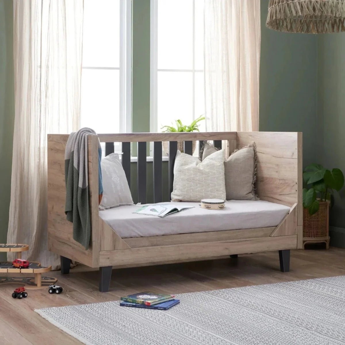 Tutti Bambini Como 2 Piece Furniture Set - Distressed Oak/Slate Grey | Luxury Home Accessories | Heulog Glow