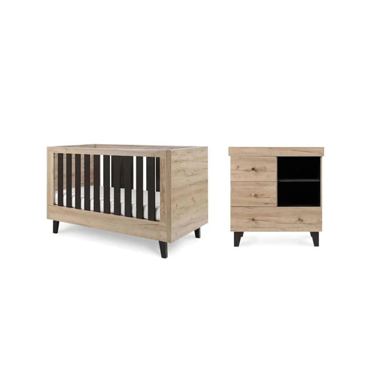 Tutti Bambini Como 2 Piece Furniture Set - Distressed Oak/Slate Grey | Luxury Home Accessories | Heulog Glow