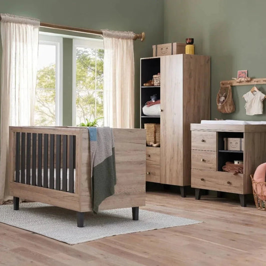 Tutti Bambini Como 3 Piece Furniture Set - Distressed Oak/Slate Grey | Luxury Home Accessories | Heulog Glow