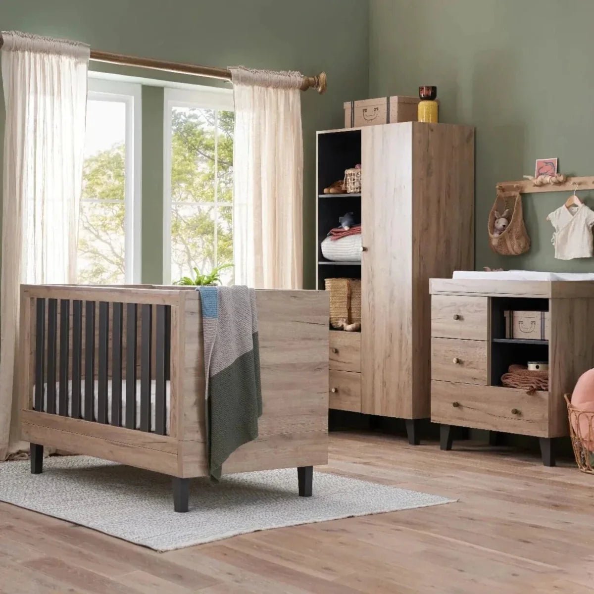 Tutti Bambini Como Chest Changer - Distressed Oak/Slate Grey | Luxury Home Accessories | Heulog Glow