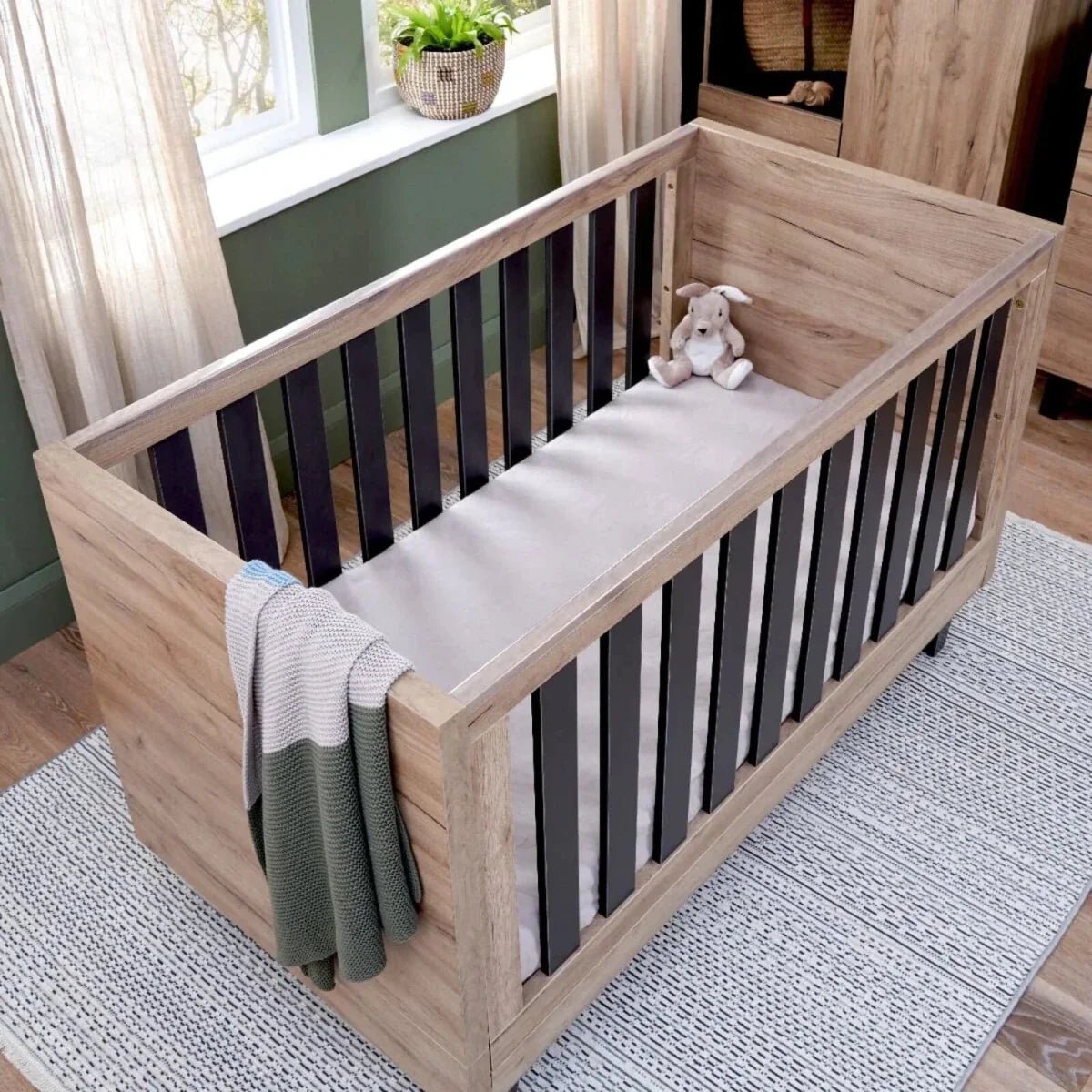 Tutti Bambini Como Cot Bed - Distressed Oak/Slate Grey | Luxury Home Accessories | Heulog Glow