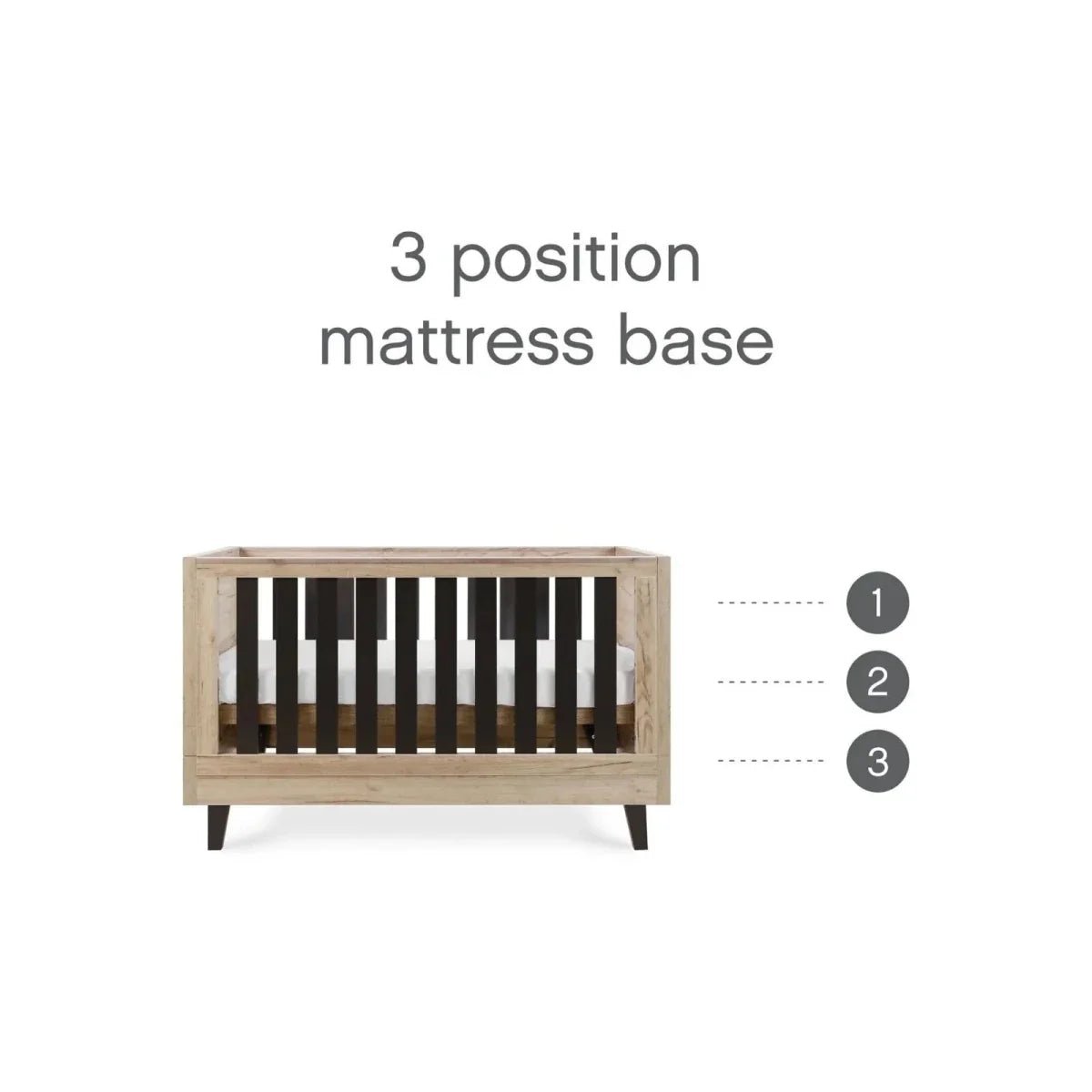 Tutti Bambini Como Cot Bed - Distressed Oak/Slate Grey | Luxury Home Accessories | Heulog Glow