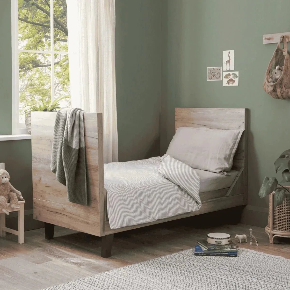 Tutti Bambini Como Cot Bed - Distressed Oak/Slate Grey | Luxury Home Accessories | Heulog Glow
