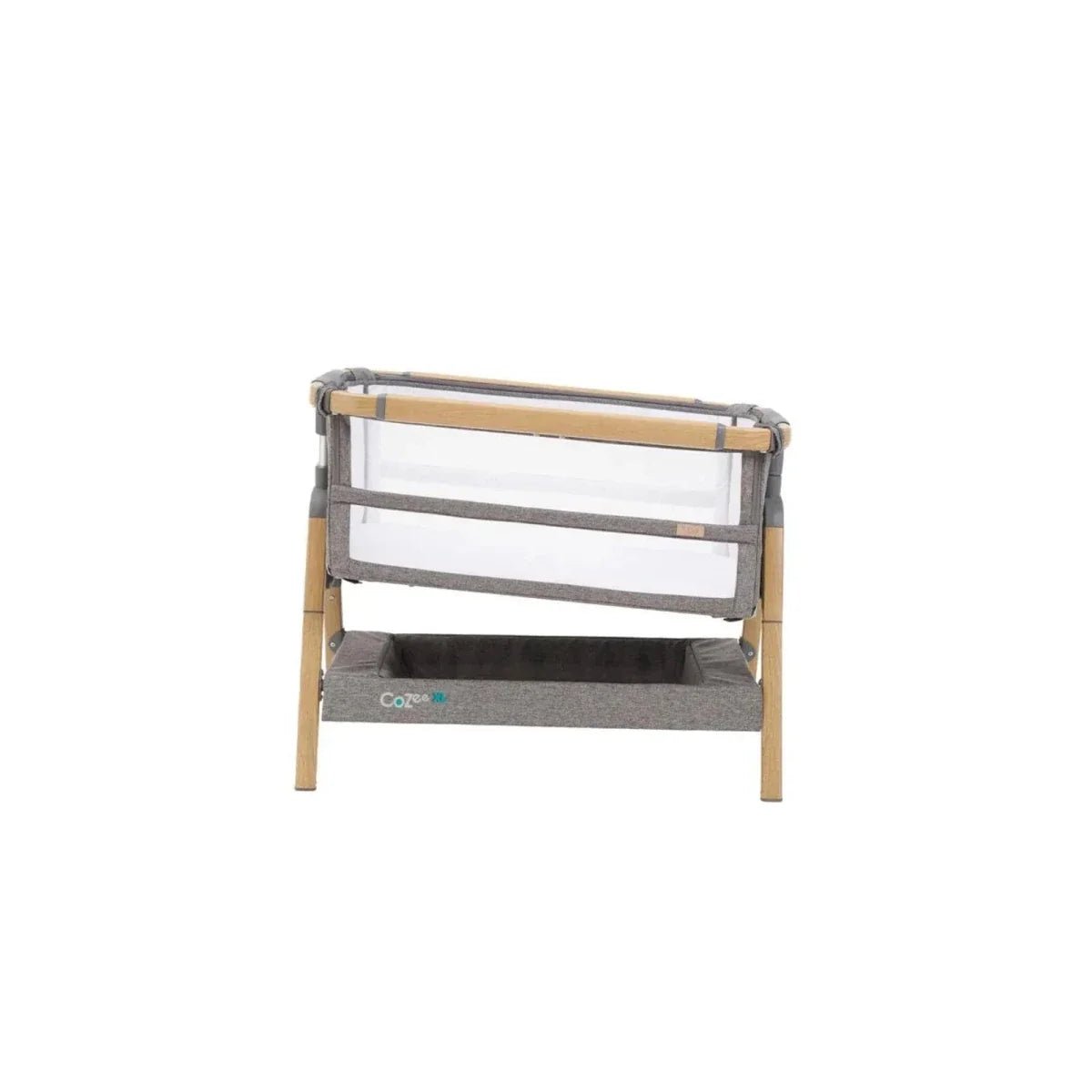 Tutti Bambini Cozee XL Bedside Crib & Cot - Oak/Charcoal | Luxury Home Accessories | Heulog Glow