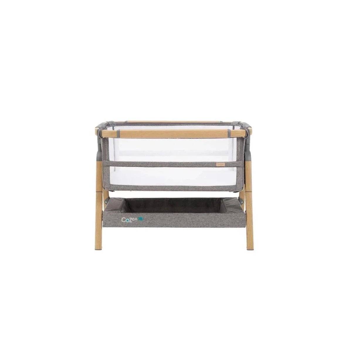 Tutti Bambini Cozee XL Bedside Crib & Cot - Oak/Charcoal | Luxury Home Accessories | Heulog Glow