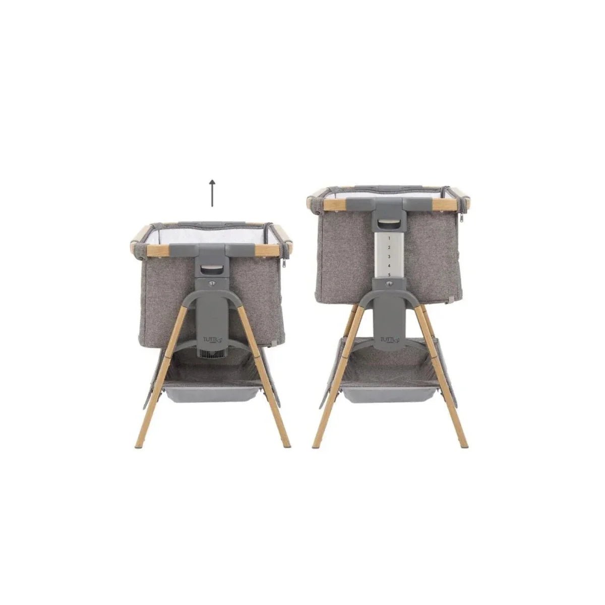 Tutti Bambini Cozee XL Bedside Crib & Cot - Oak/Charcoal | Luxury Home Accessories | Heulog Glow