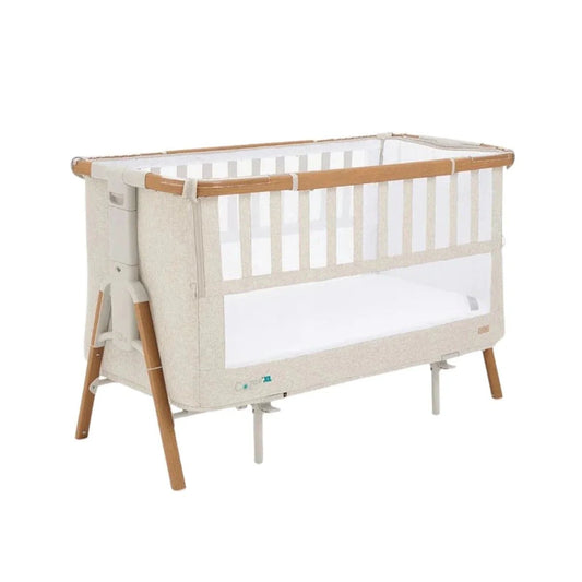 Tutti Bambini CoZee XL Bedside Crib & Cot - Scandinavian Walnut/Ecru | Luxury Home Accessories | Heulog Glow