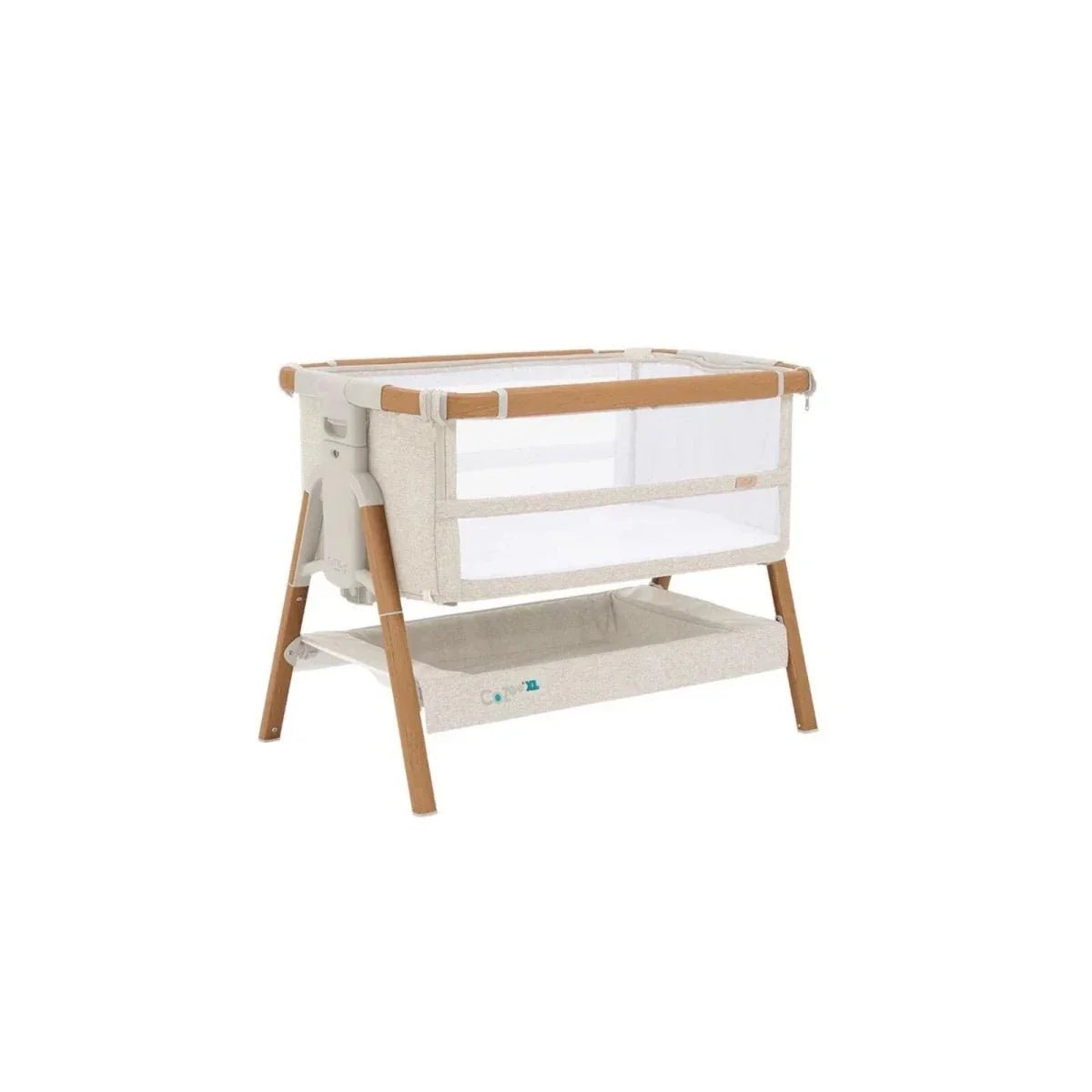 Tutti Bambini CoZee XL Bedside Crib & Cot - Scandinavian Walnut/Ecru | Luxury Home Accessories | Heulog Glow