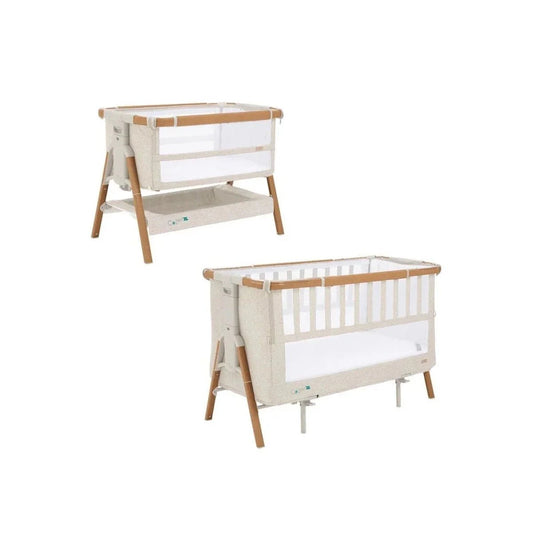 Tutti Bambini CoZee XL Bedside Crib & Cot - Scandinavian Walnut/Ecru | Luxury Home Accessories | Heulog Glow