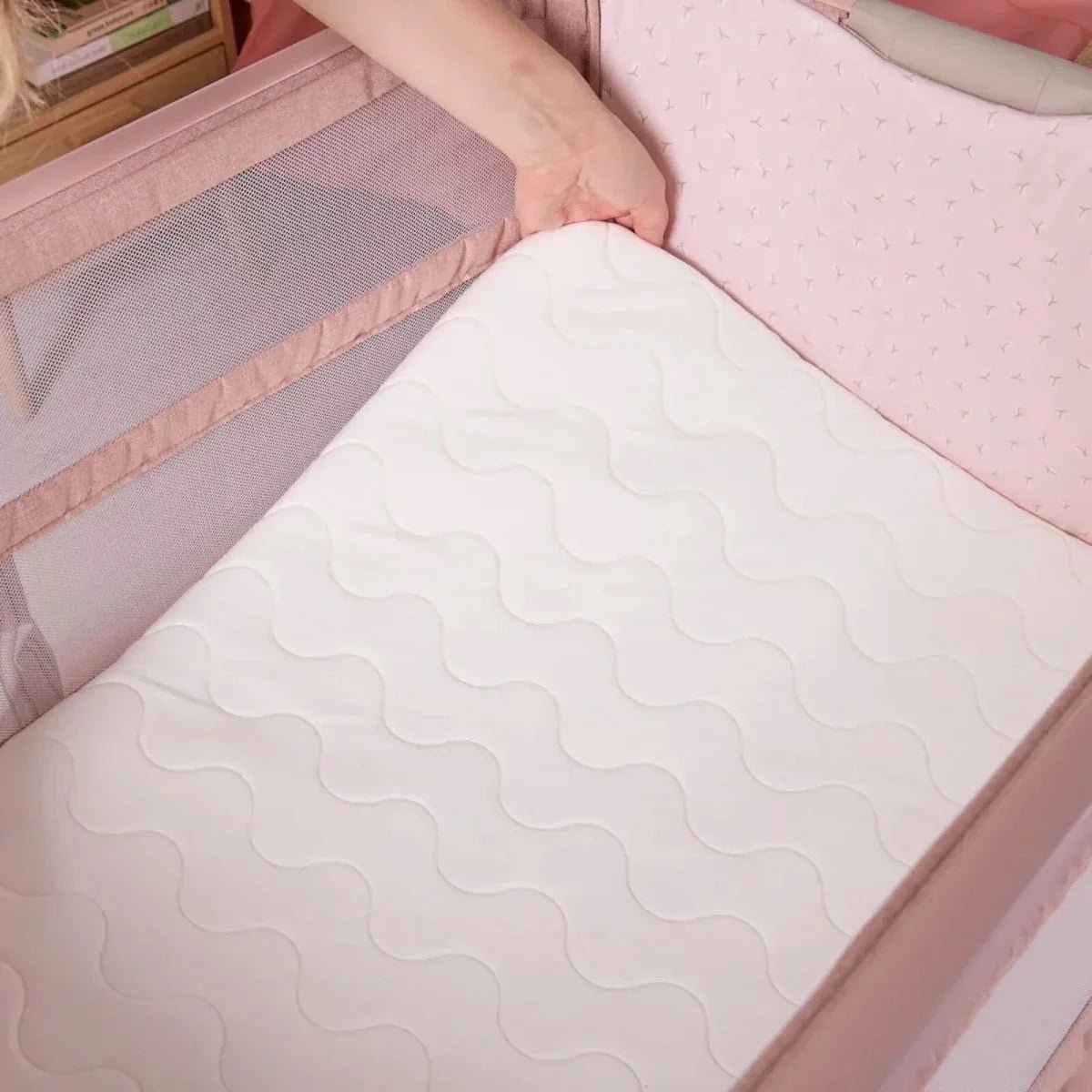 Tutti Bambini CoZee Zen Bedside Crib - Blush | Luxury Home Accessories | Heulog Glow
