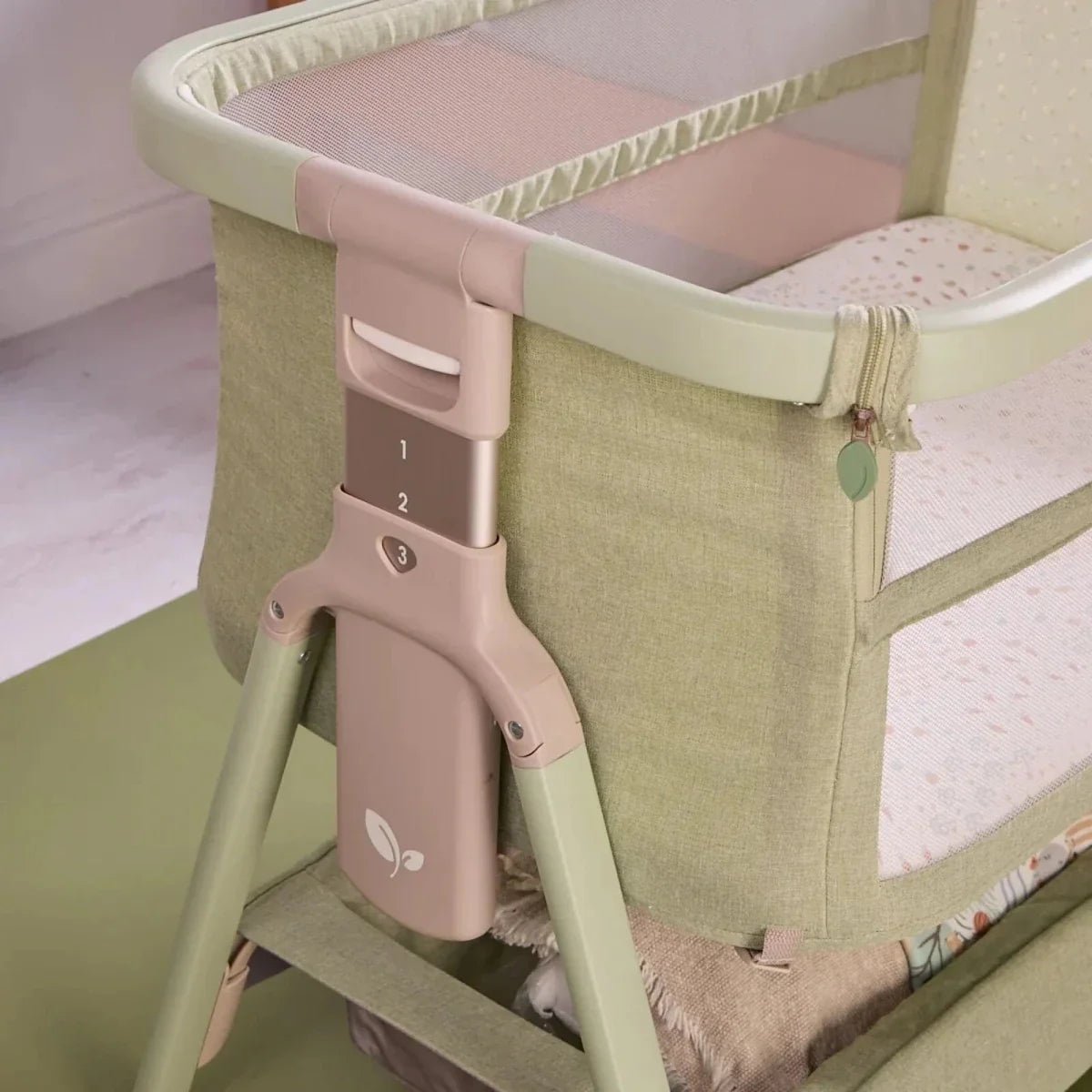 Tutti Bambini CoZee Zen Bedside Crib - Eucalyptus | Luxury Home Accessories | Heulog Glow