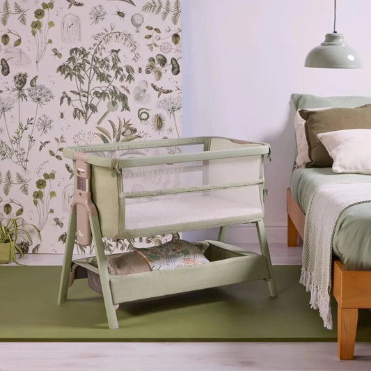 Tutti Bambini CoZee Zen Bedside Crib - Eucalyptus | Luxury Home Accessories | Heulog Glow