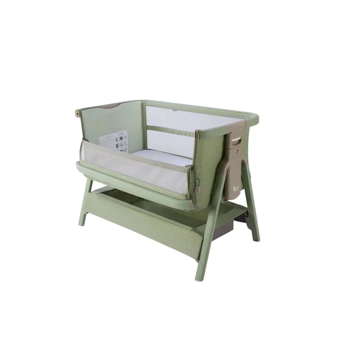 Tutti Bambini CoZee Zen Bedside Crib - Eucalyptus | Luxury Home Accessories | Heulog Glow