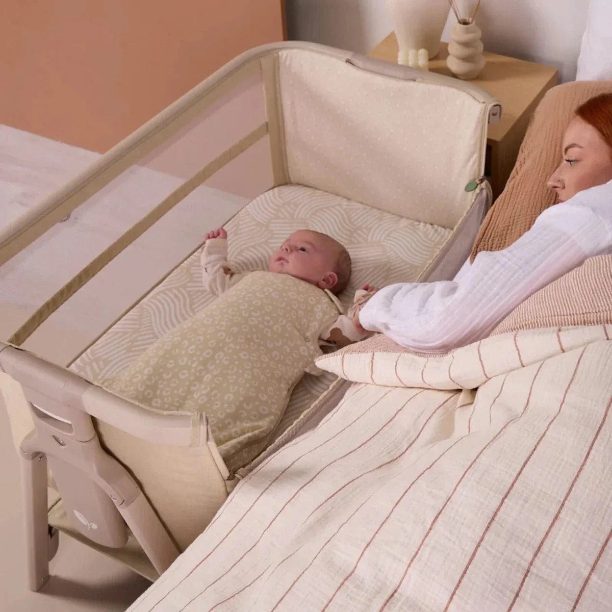 Tutti Bambini CoZee Zen Bedside Crib - Sand | Luxury Home Accessories | Heulog Glow
