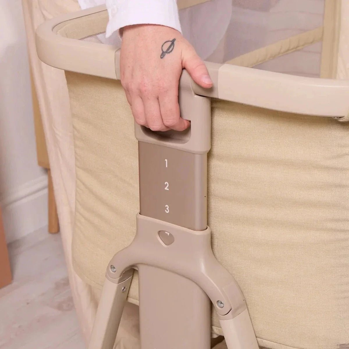 Tutti Bambini CoZee Zen Bedside Crib - Sand | Luxury Home Accessories | Heulog Glow