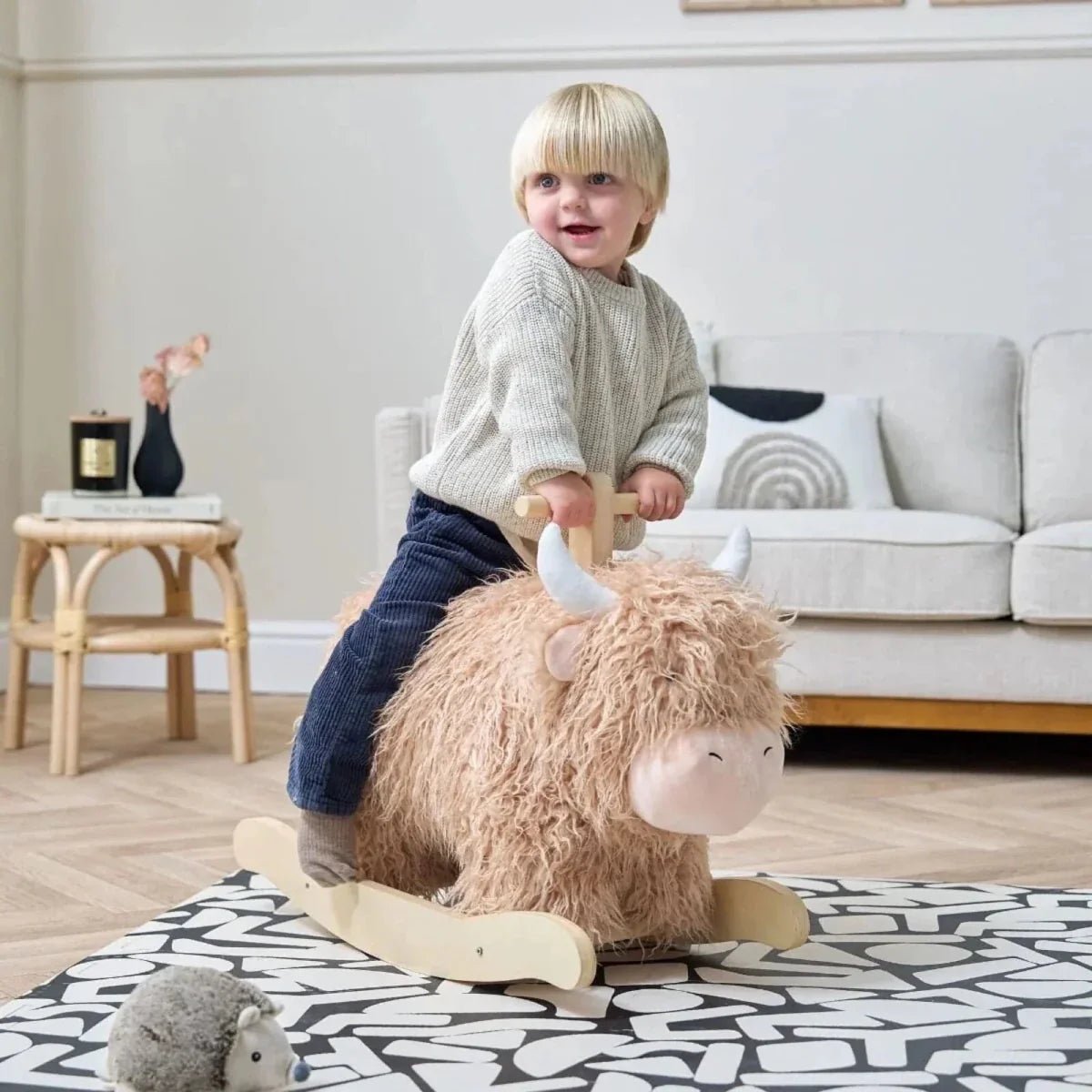 Tutti Bambini Douglas the Highland Cow Rocking Toy | Luxury Home Accessories | Heulog Glow