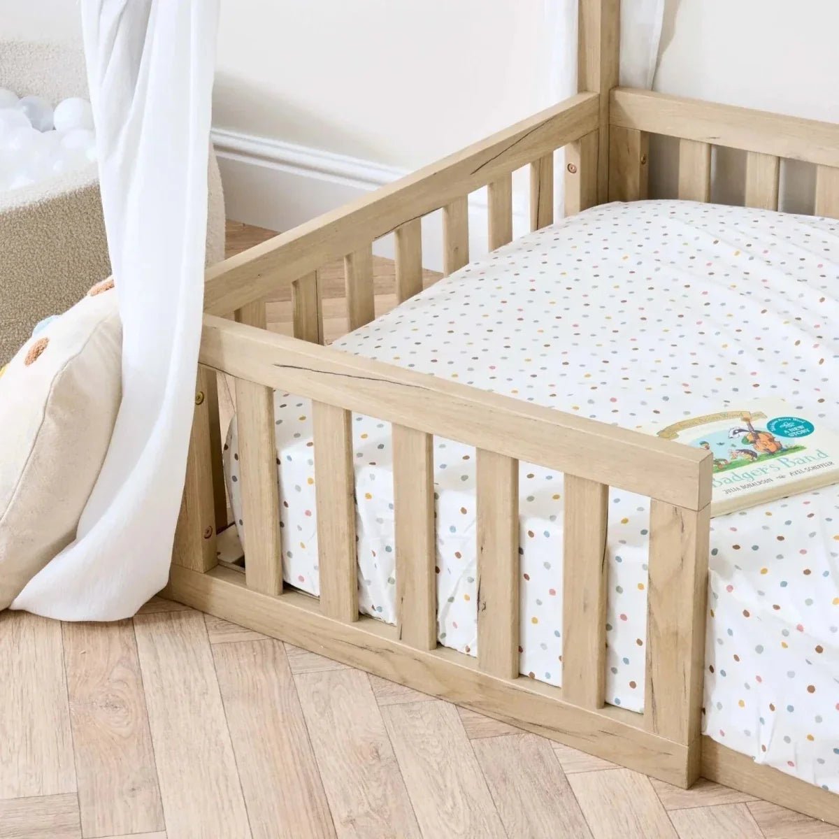 Tutti Bambini Grande Casa Montessori Toddler Floor Bed 90x200cm - Harvest Oak | Luxury Home Accessories | Heulog Glow