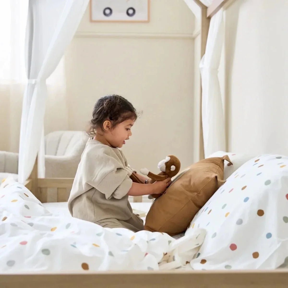 Tutti Bambini Grande Casa Montessori Toddler Floor Bed 90x200cm - Harvest Oak | Luxury Home Accessories | Heulog Glow