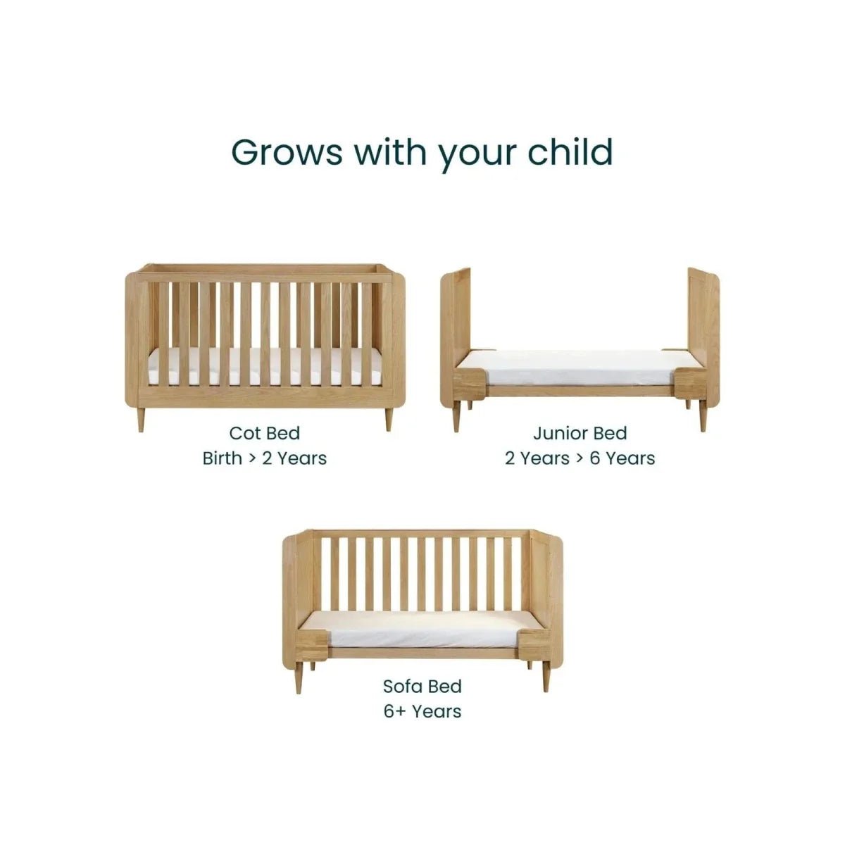 Tutti Bambini Japandi Cot Bed - Light Oak | Luxury Home Accessories | Heulog Glow