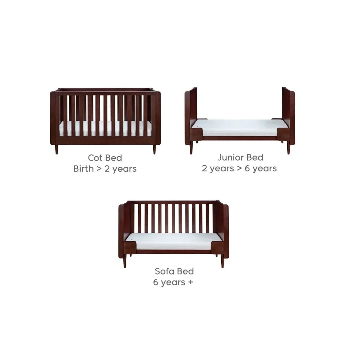 Tutti Bambini Japandi Cot Bed - Warm Walnut | Luxury Home Accessories | Heulog Glow