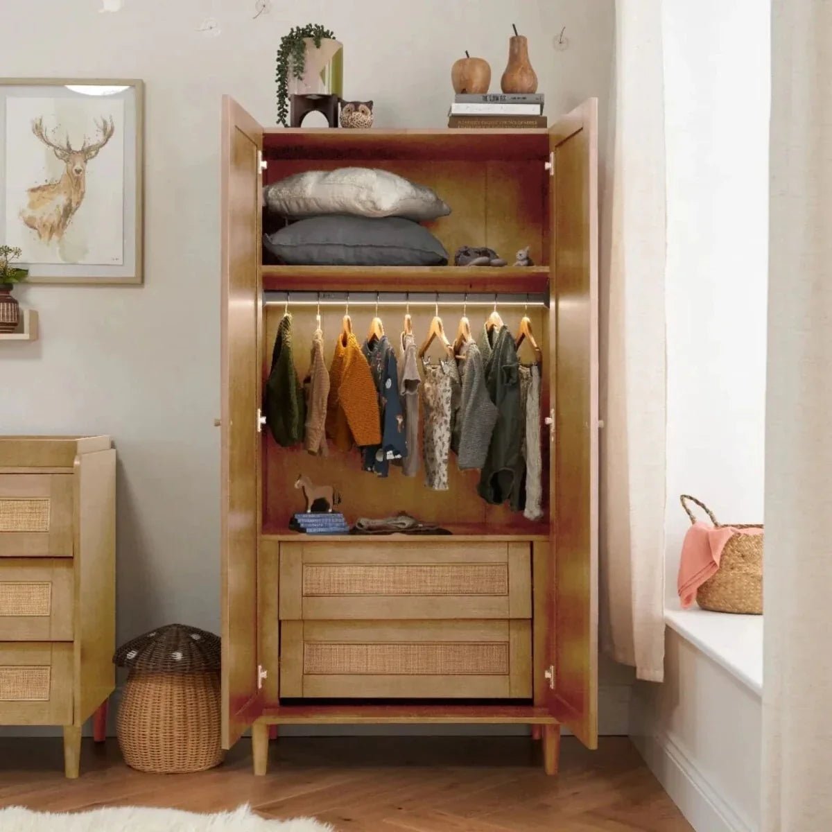 Tutti Bambini Japandi Wardrobe - Light Oak | Luxury Home Accessories | Heulog Glow