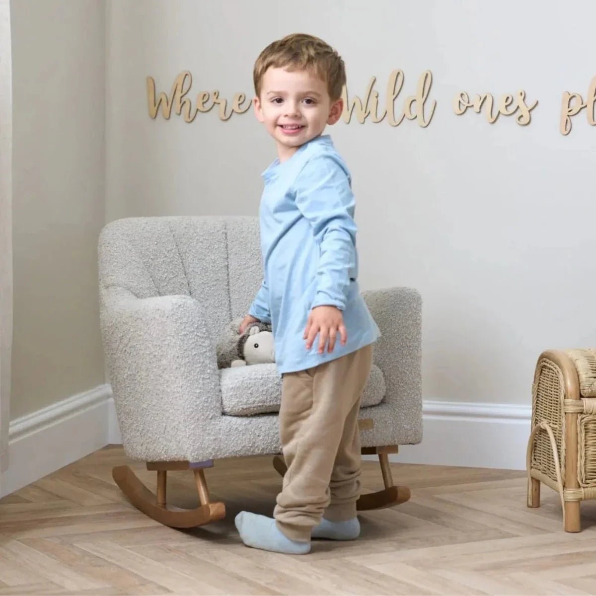 Tutti Bambini Jonah Mini Me Children's Rocking Chair - Boucle Mushroom | Luxury Home Accessories | Heulog Glow