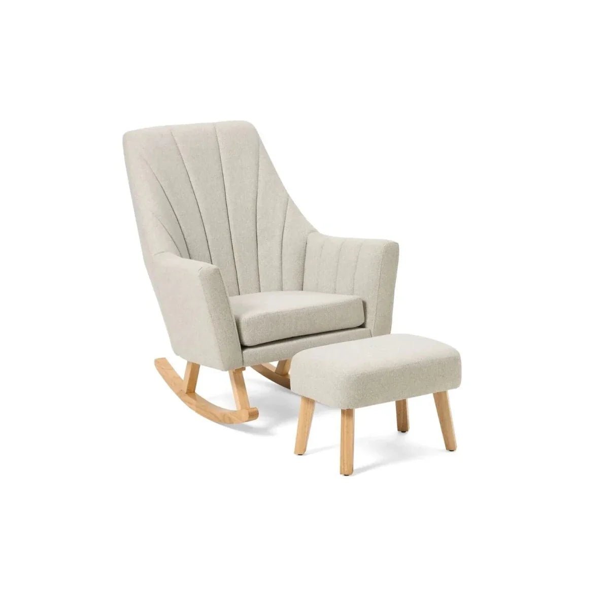 Tutti Bambini Jonah Rocking Chair & Foot Stool - Pebble | Luxury Home Accessories | Heulog Glow