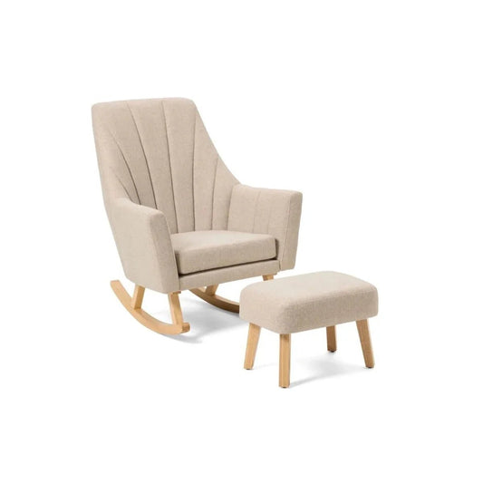 Tutti Bambini Jonah Rocking Chair & Foot Stool - Stone | Luxury Home Accessories | Heulog Glow