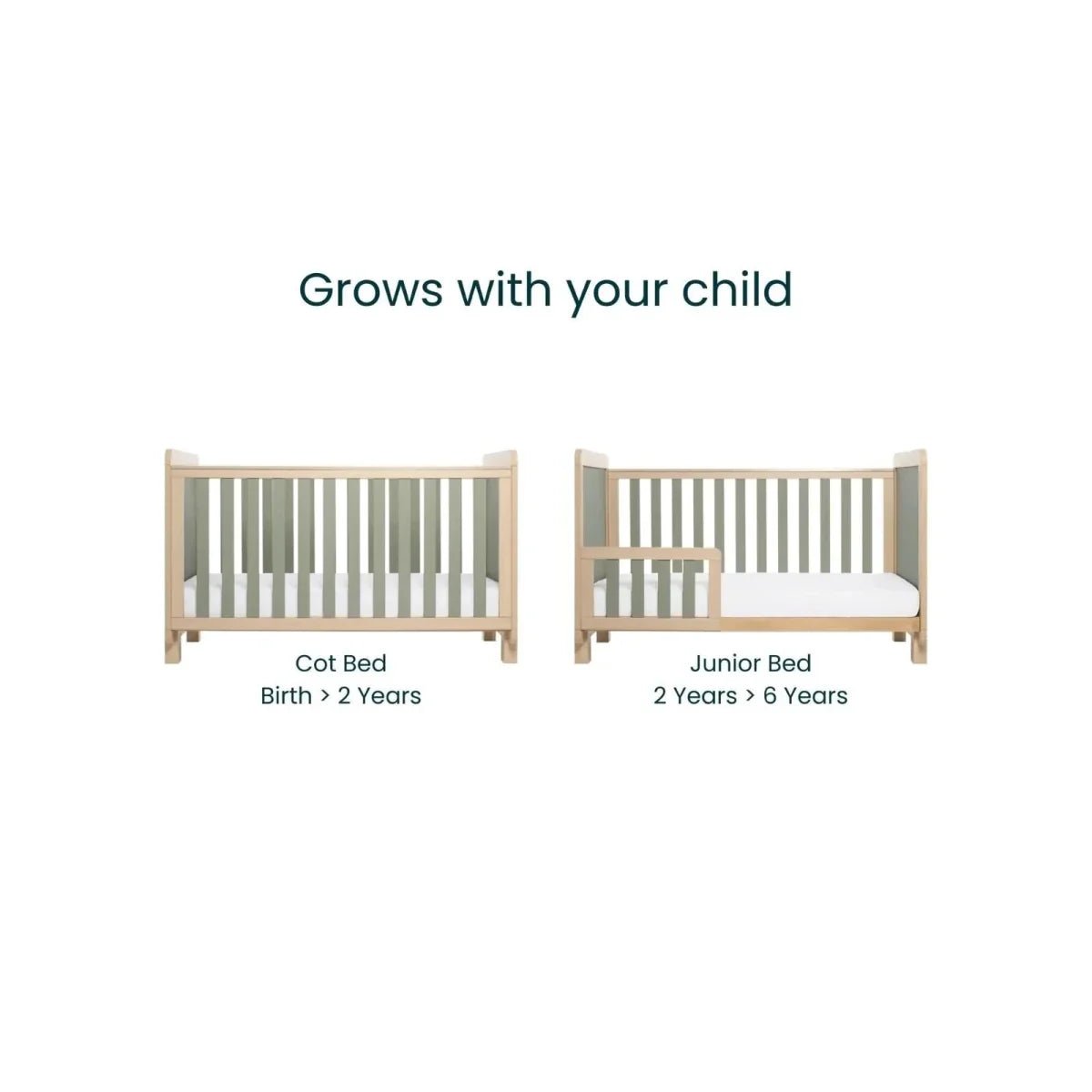 Tutti Bambini Kuba Cot Bed - Golden Oak/Sage Weave | Luxury Home Accessories | Heulog Glow