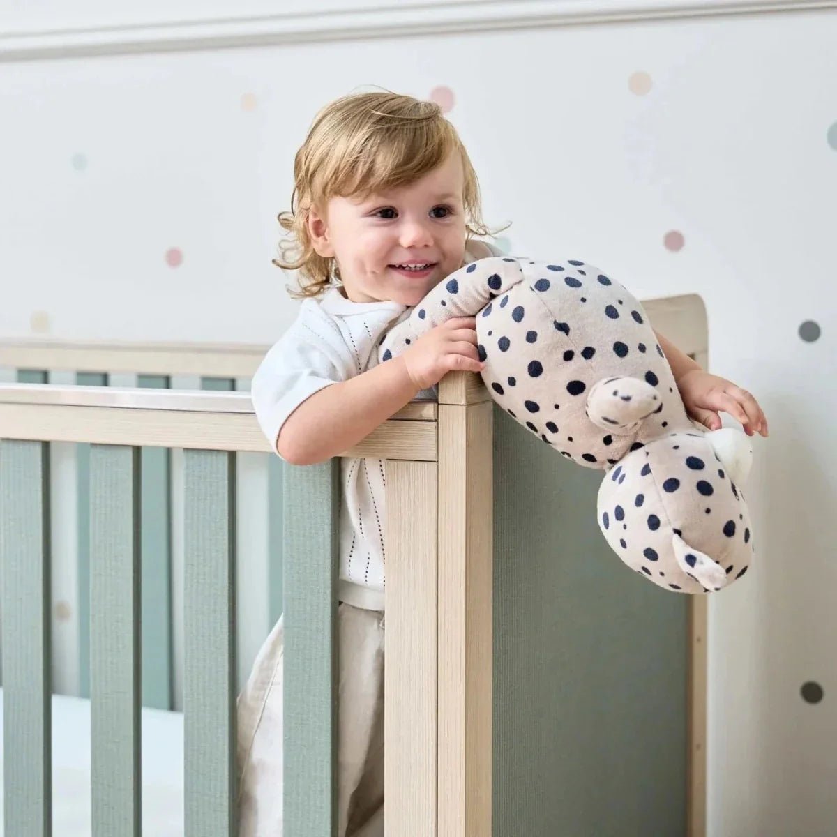 Tutti Bambini Kuba Cot Bed - Golden Oak/Sage Weave | Luxury Home Accessories | Heulog Glow