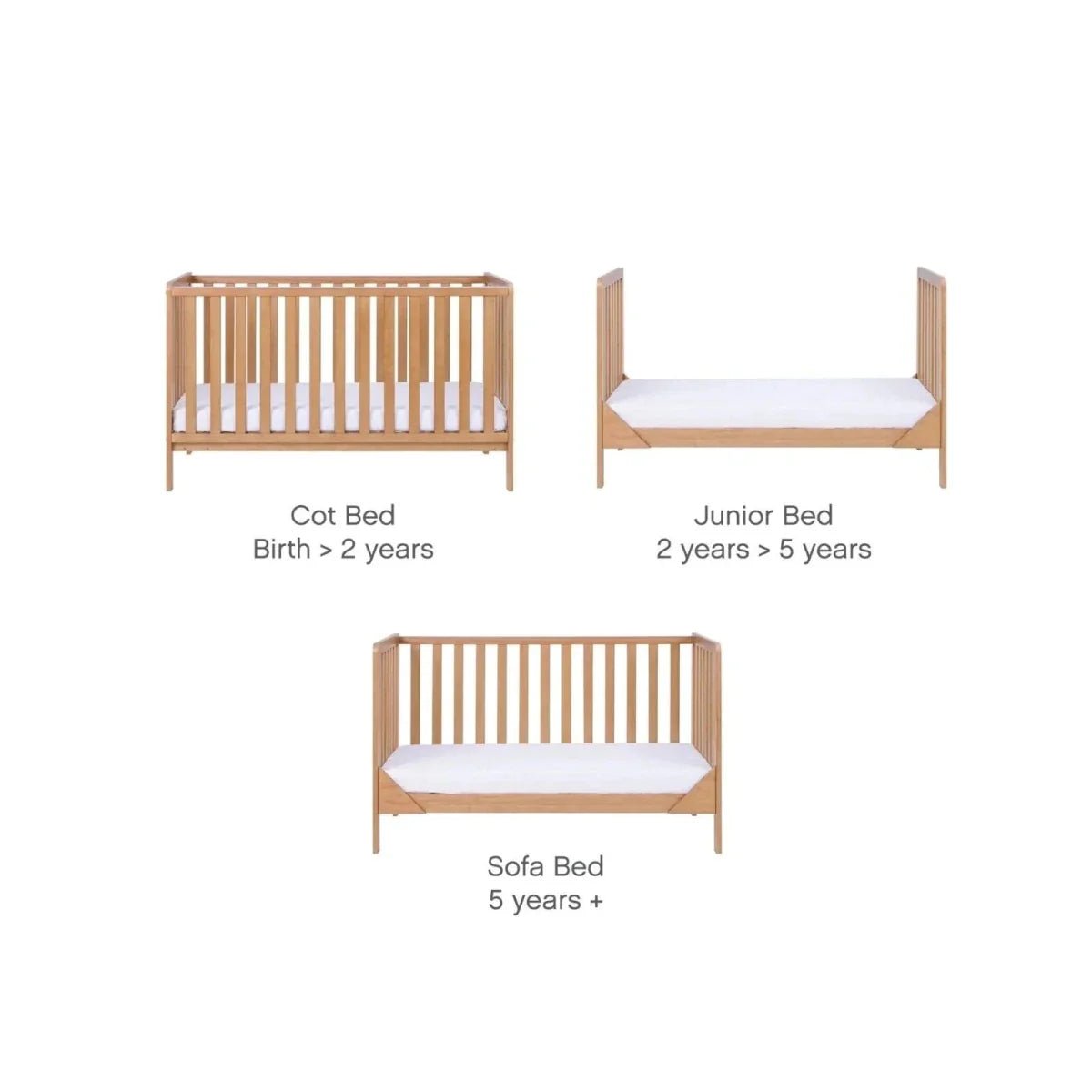 Tutti Bambini Malmo Cot Bed with Cot Top Changer & Mattress | Luxury Home Accessories | Heulog Glow
