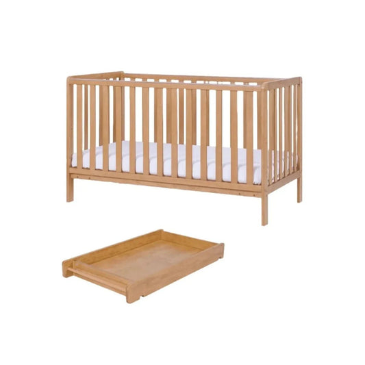 Tutti Bambini Malmo Cot Bed with Cot Top Changer & Mattress | Luxury Home Accessories | Heulog Glow