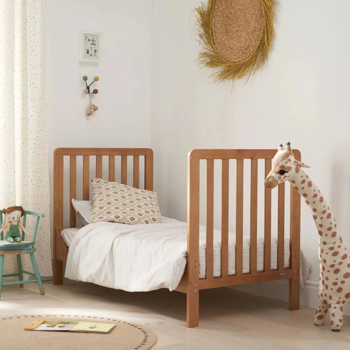 Tutti Bambini Malmo Cot Bed with Rio 2 pcs Furniture Set - Dove Grey/Honey Oak | Luxury Home Accessories | Heulog Glow
