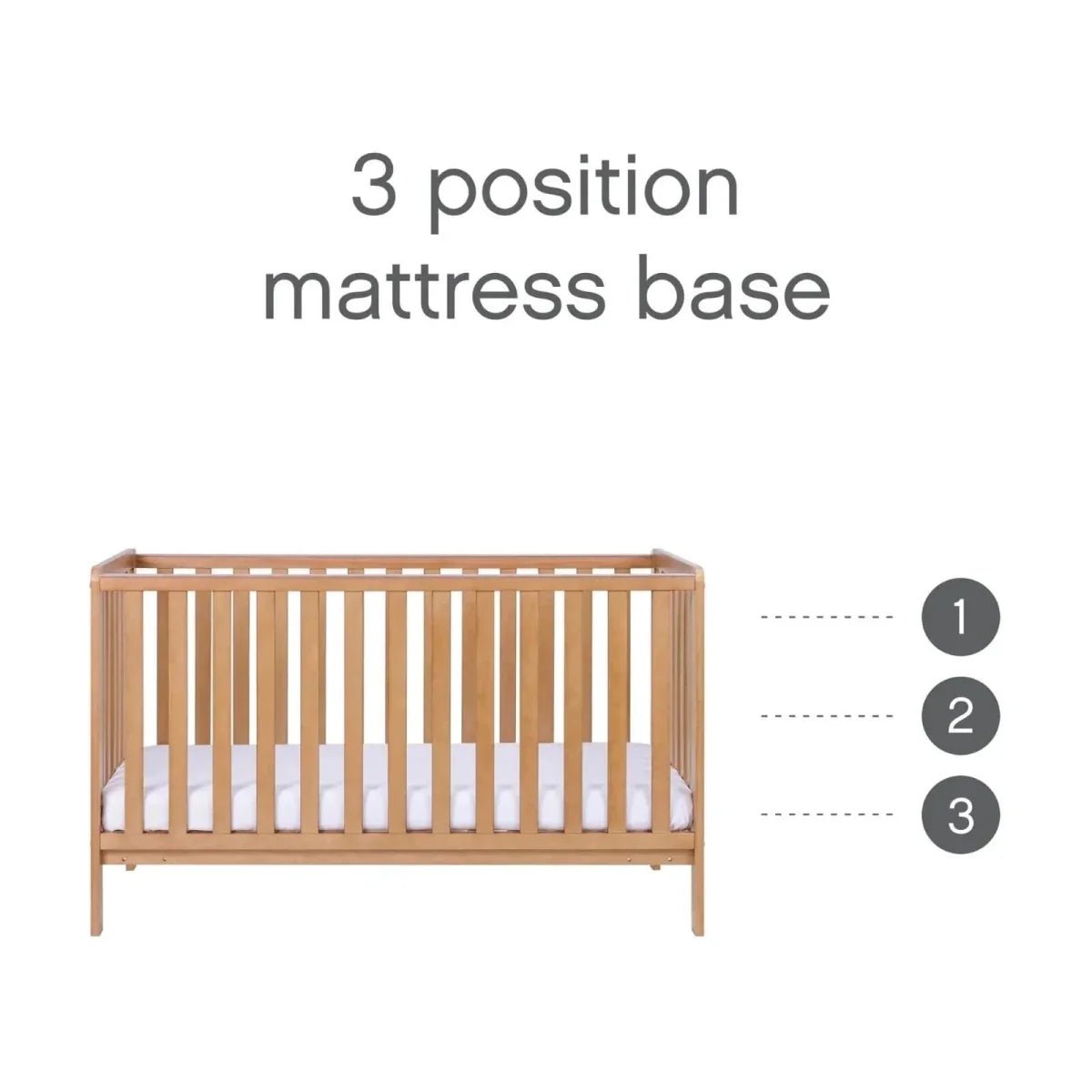 Tutti Bambini Malmo Cot Bed with Rio 2 pcs Furniture Set - Dove Grey/Honey Oak | Luxury Home Accessories | Heulog Glow