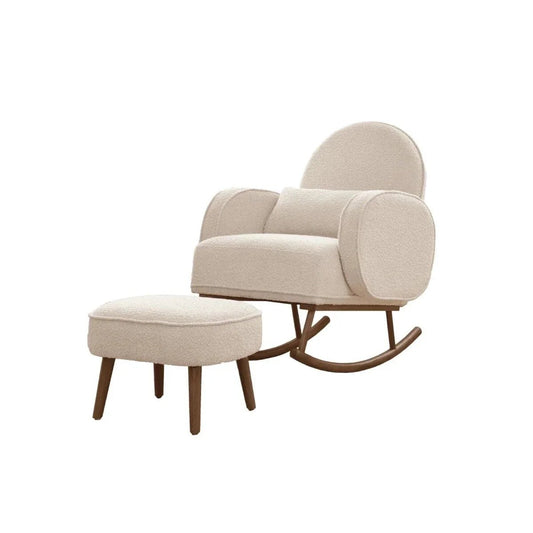 Tutti Bambini Micah Rocking Chair & Footstool - Boucle Fresh Cream | Luxury Home Accessories | Heulog Glow
