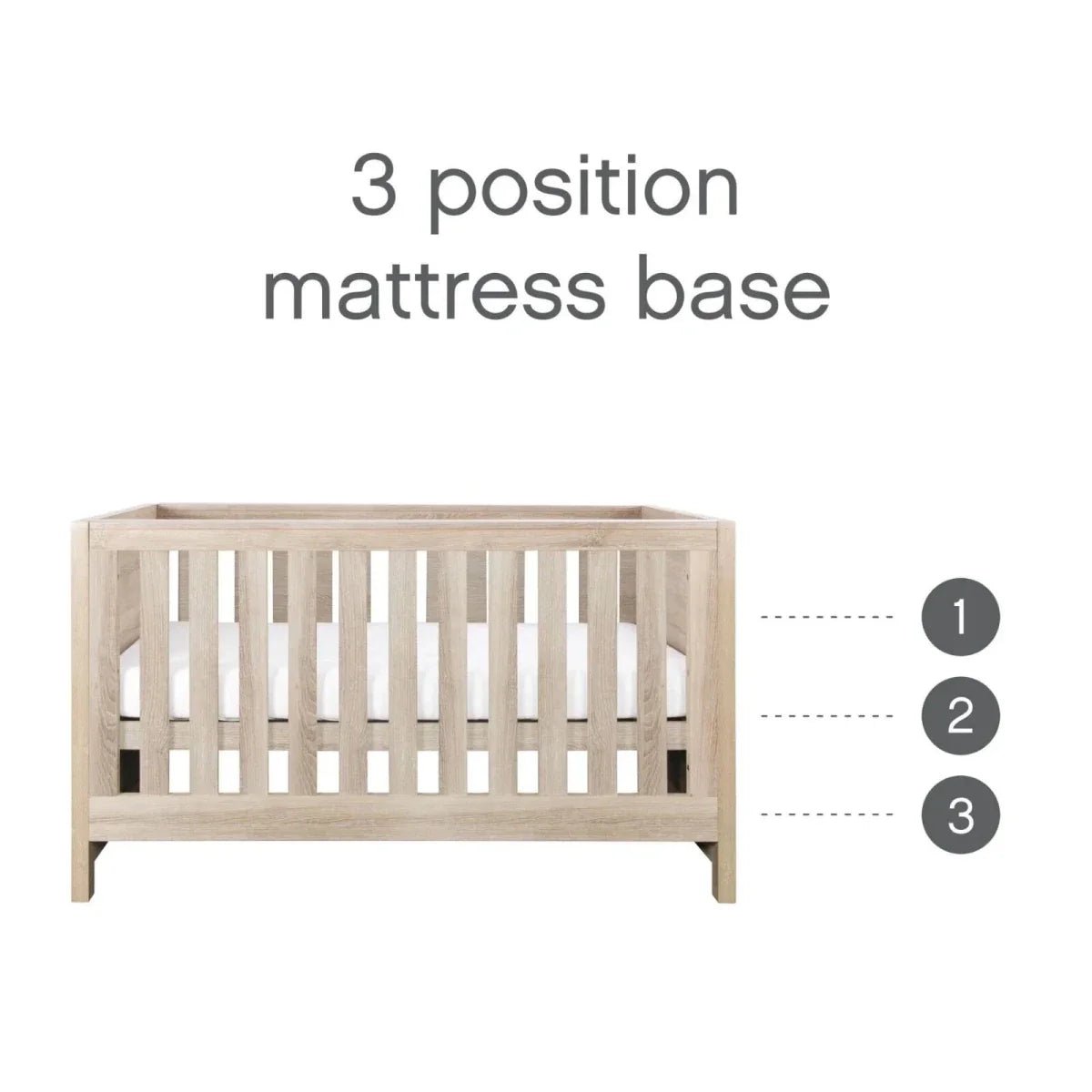 Tutti Bambini Modena 3-in-1 Cot Bed - Oak | Luxury Home Accessories | Heulog Glow