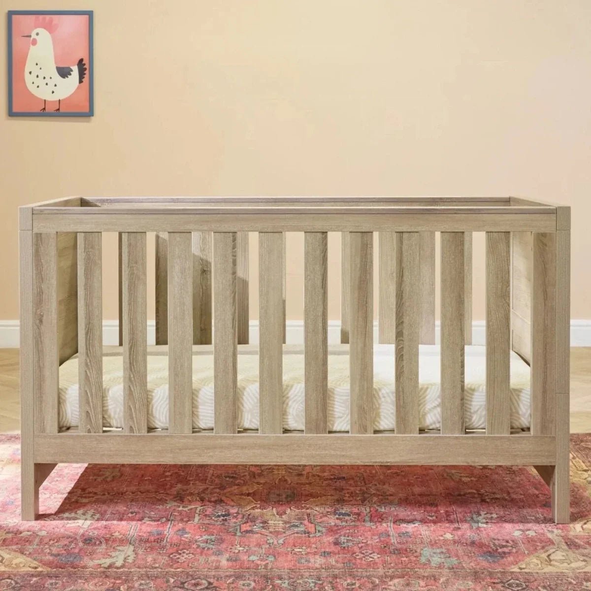 Tutti Bambini Modena 3 Piece Room Set with Sprung Fibre Mattress - Oak | Luxury Home Accessories | Heulog Glow