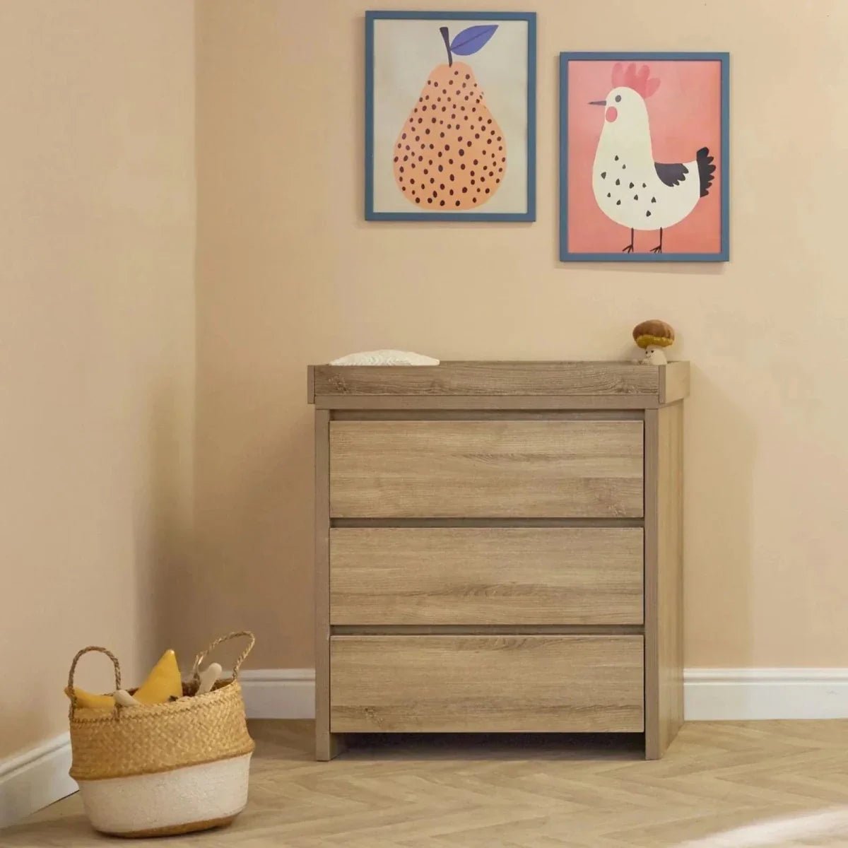 Tutti Bambini Modena 3 Piece Room Set with Sprung Fibre Mattress - Oak | Luxury Home Accessories | Heulog Glow