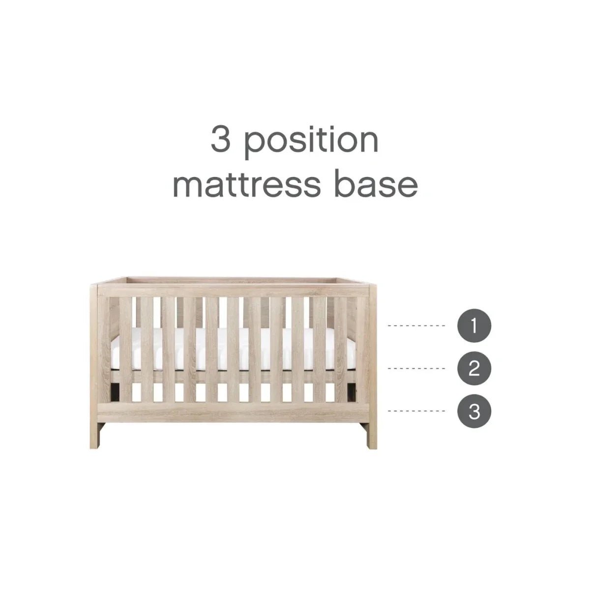 Tutti Bambini Modena 3 Piece Room Set with Sprung Fibre Mattress - Oak | Luxury Home Accessories | Heulog Glow