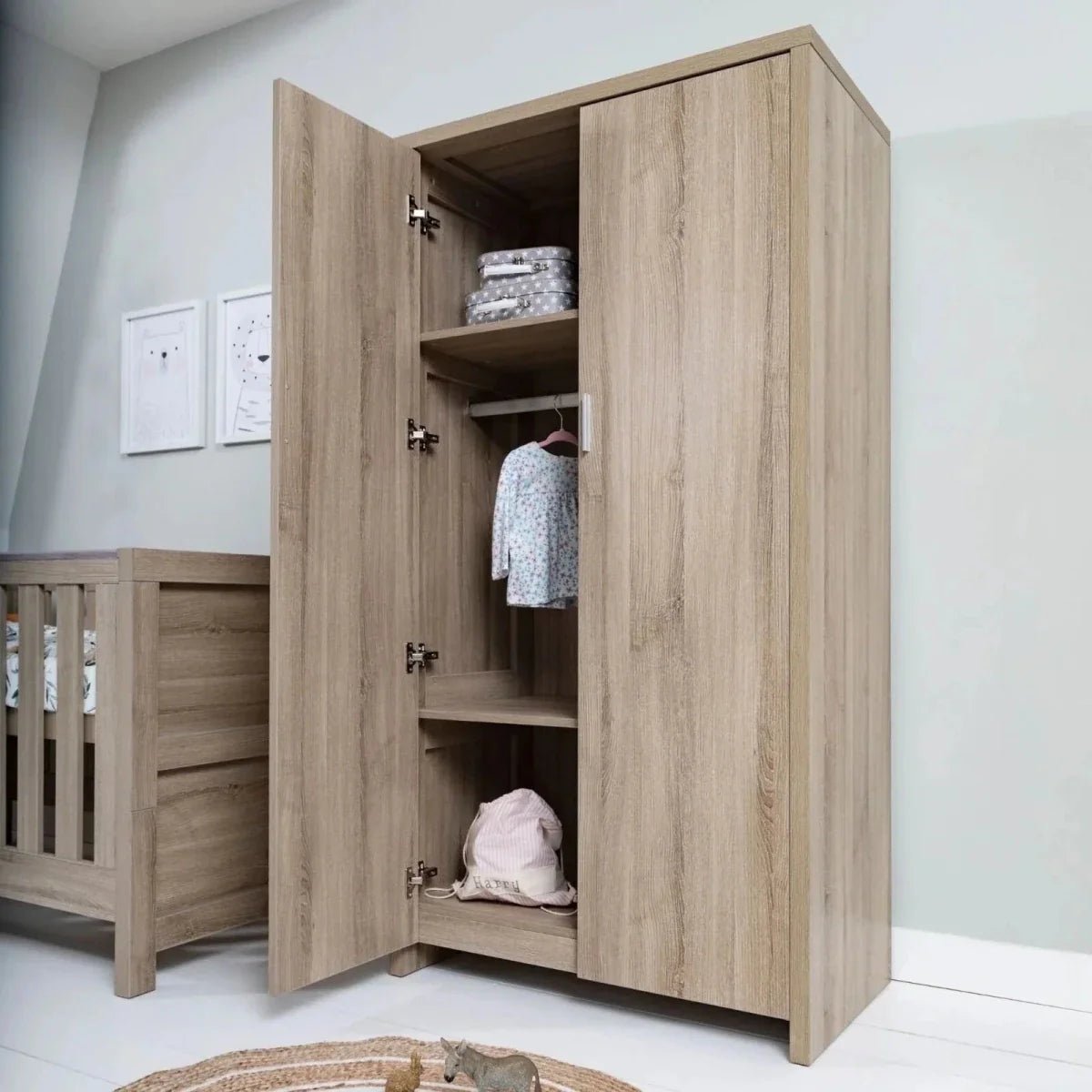 Tutti Bambini Modena 3 Piece Room Set with Sprung Fibre Mattress - Oak | Luxury Home Accessories | Heulog Glow