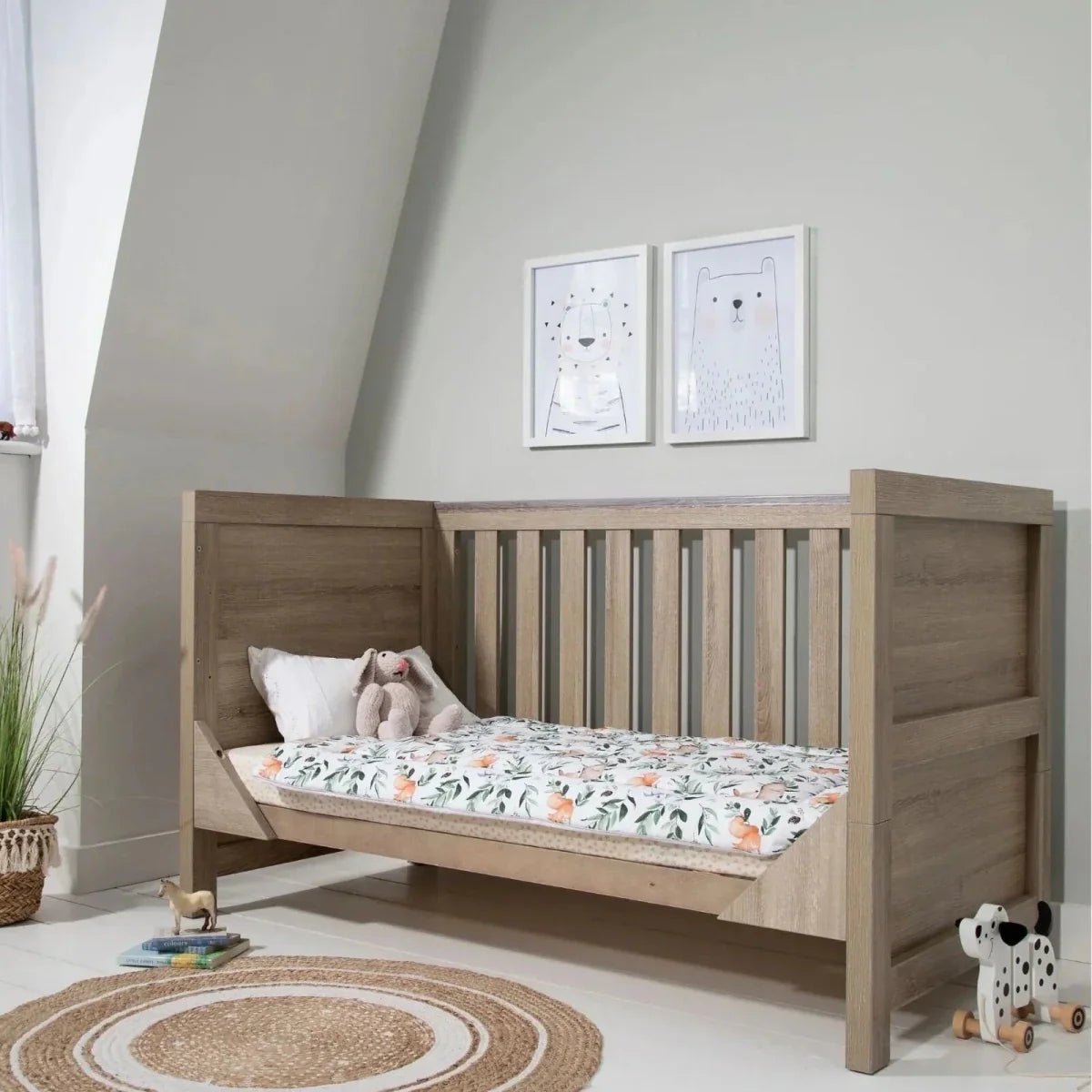 Tutti Bambini Modena 3 Piece Room Set with Sprung Fibre Mattress - Oak | Luxury Home Accessories | Heulog Glow