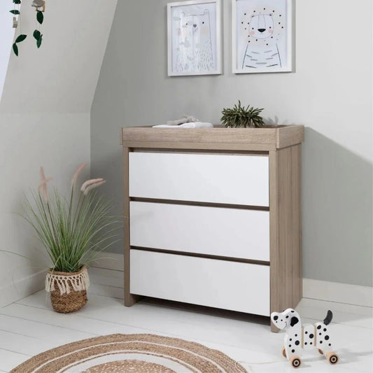 Tutti Bambini Modena Changing Unit - White/Oak | Luxury Home Accessories | Heulog Glow