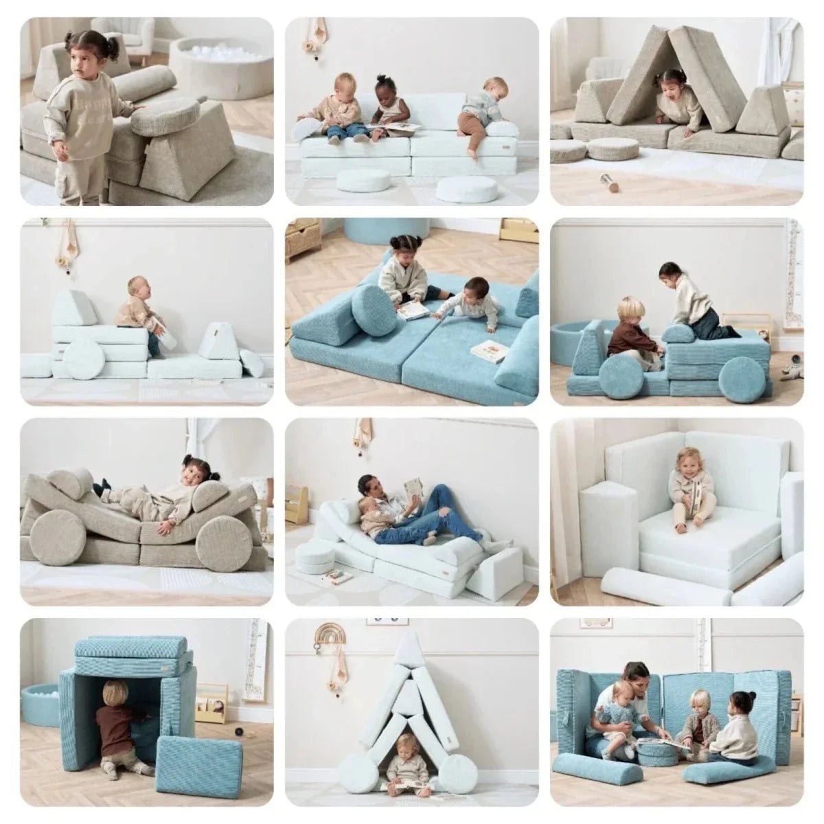 Tutti Bambini Playrama Montessori Kids Play Sofa - Mushroom | Luxury Home Accessories | Heulog Glow